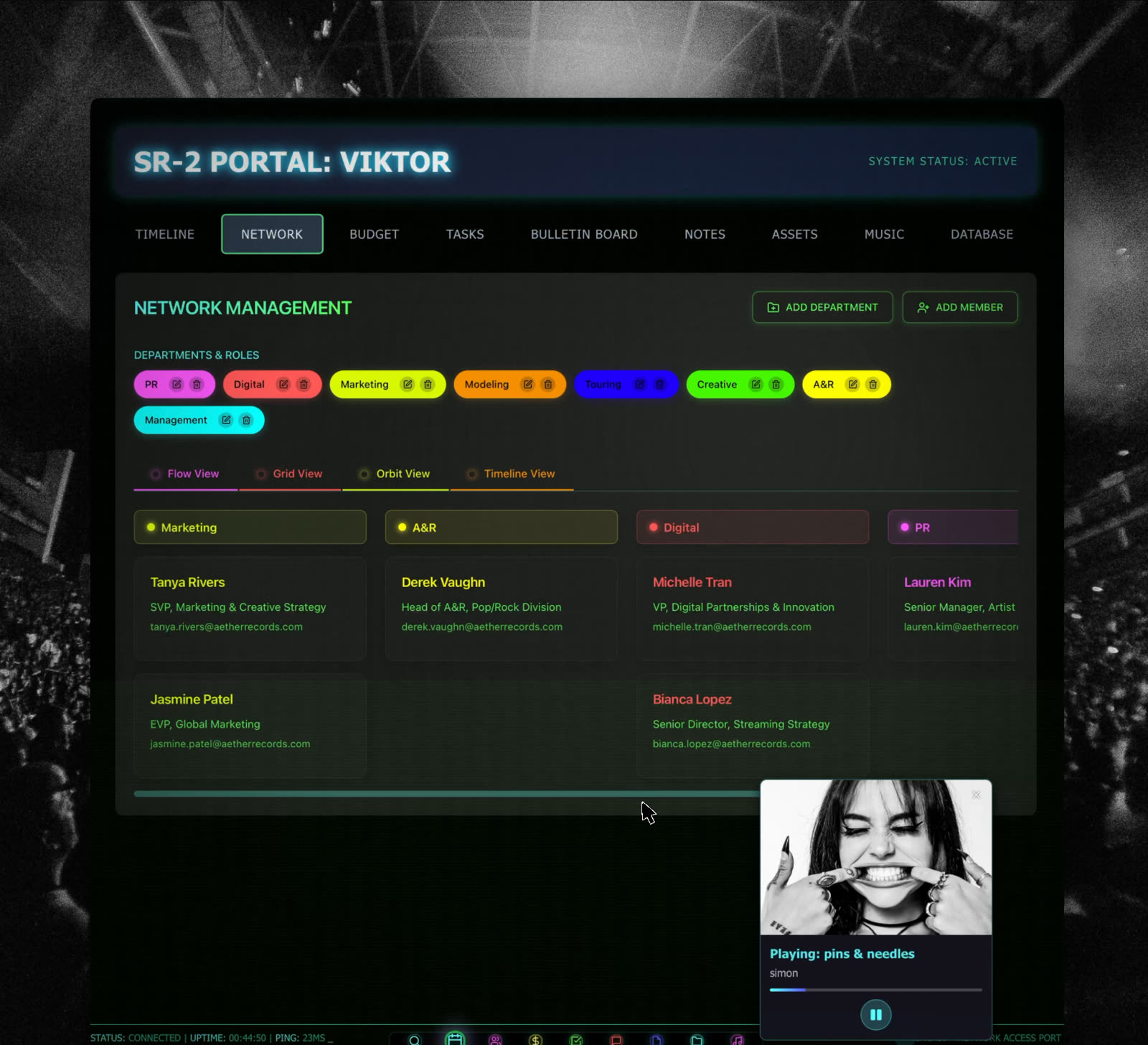 Your artist’s team, fully synced.